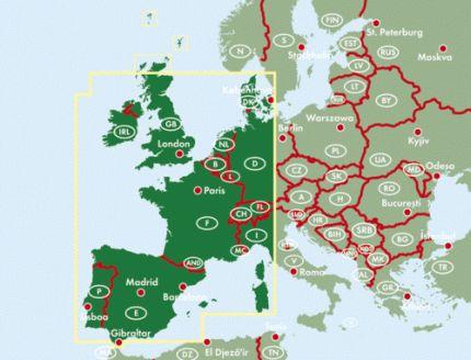 Westeuropa | autokaart, wegenkaart 1:2.000.000 9783707907551  Freytag & Berndt   Landkaarten en wegenkaarten Europa