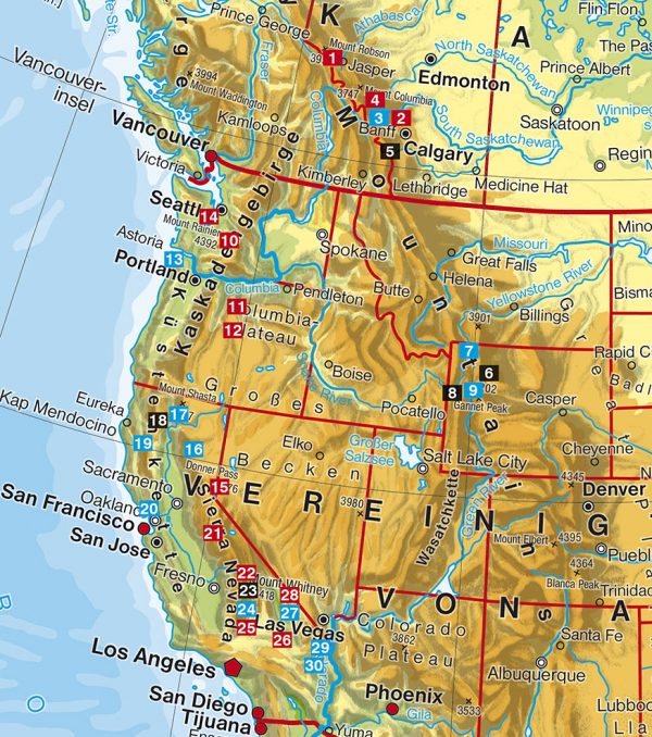 TopTrails im Westen Nordamerikas 9783763331857  Bergverlag Rother Rother Selection  Meerdaagse wandelroutes, Wandelgidsen VS-West, Rocky Mountains, West-Canada