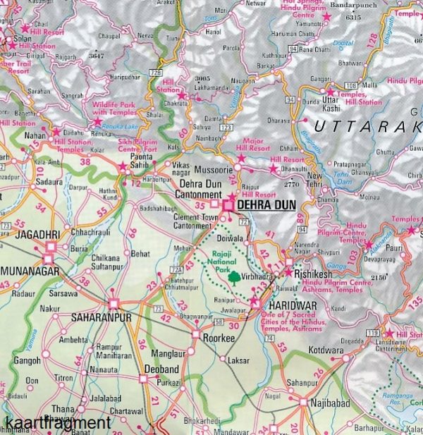 India 01: Noord | wegenkaart - overzichtskaart 1:1.500.000 9783865745019  Nelles Nelles Maps  Landkaarten en wegenkaarten India, Indiase Himalaya