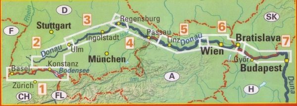 Eurovelo 6: van Basel tot Budapest - kaartenset 9783943752441  Huber Verlag   Fietsgidsen, Meerdaagse fietsvakanties Europa