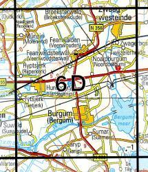 06D  Bergum 1:25.000 9789035000636  Topografische Dienst / Kadaster Topografische Kaart  Wandelkaarten Friesland