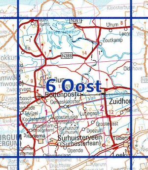 06 Oost 9789035000698  Topografische Dienst / Kadaster Ned. 1:50.000  Wandelkaarten Friesland