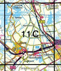 11C  Joure topografische wandelkaart 1:25.000 9789035001121  Kadaster / Geo-Informatie Top. kaarten Friesland  Wandelkaarten Friesland