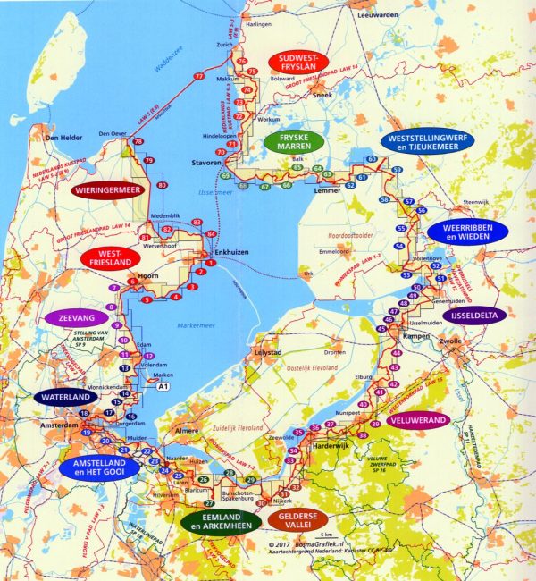 wandelgids LAW 8 Zuiderzeepad 9789071068973  Wandelnet LAW-Gidsen  Meerdaagse wandelroutes, Wandelgidsen Flevoland en het IJsselmeer, Nederland