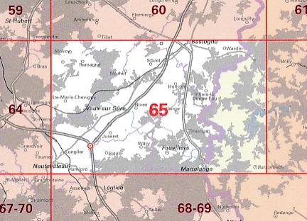 NGI-65  Bastogne (topografische kaart 1:50.000) 9789462351318  NGI Belgie 1:50.000  Wandelkaarten Wallonië (Ardennen)