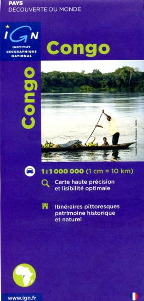 Congo (Congo-Brazzaville) 1:1.000.000 3282118501519  IGN   Landkaarten en wegenkaarten Congo en Congo-Brazzaville