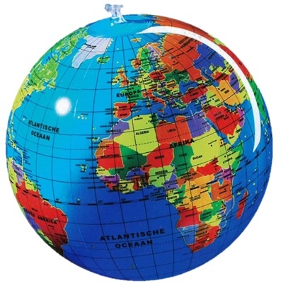Opblaasbare wereldbol | ø 30 cm 3760039940537  Caly Globes / Wereldbollen  Globes, Kinderboeken Wereld als geheel