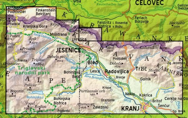 Gorenjska | wandelkaart 1:40.000 + gids 3830048522502  Kartografija   Wandelkaarten Slovenië