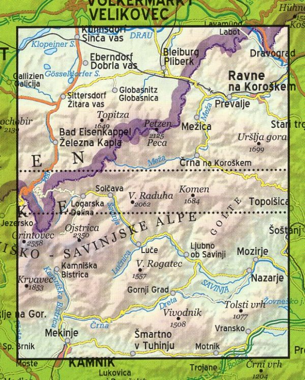 Kamnische & Savinja Alpen | wandelkaart 1:40.000 3830048522519  Kartografija   Wandelkaarten Slovenië