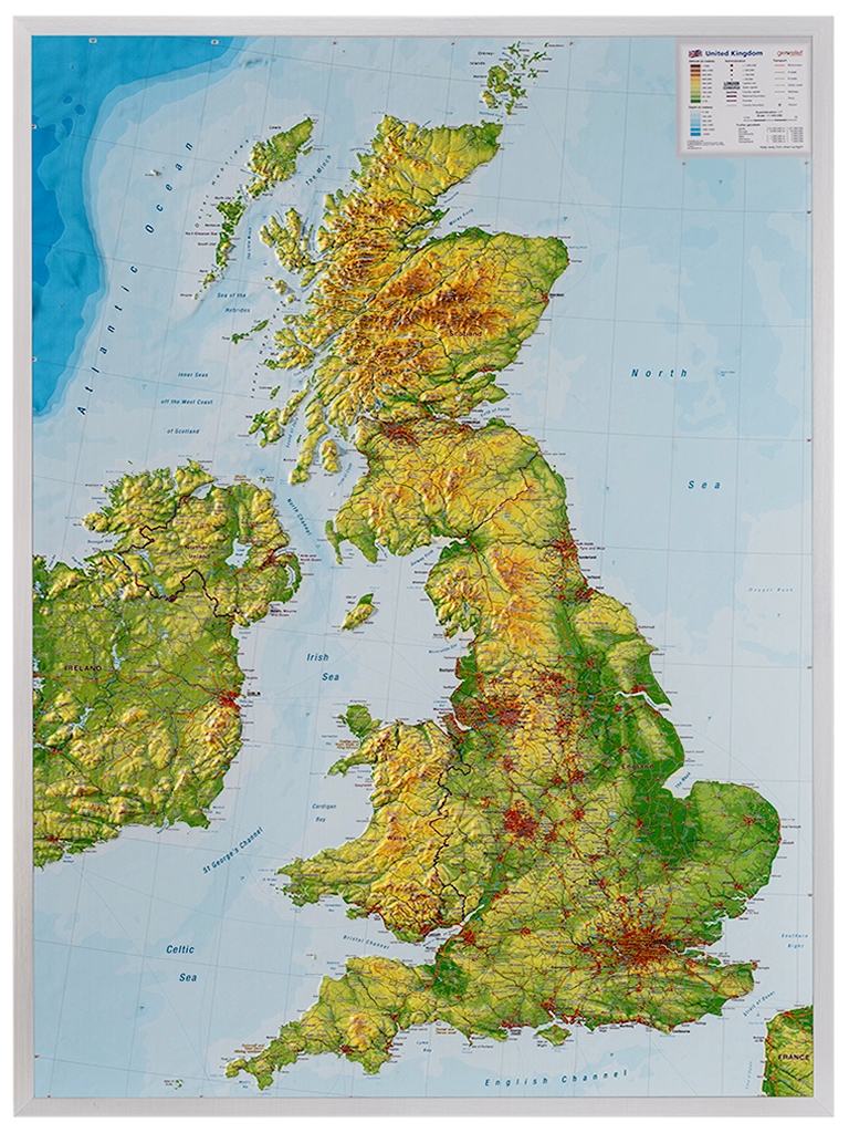 Groot-Brittannië 1:1.400.000 | 3D reliëfkaart 4280000664983  Georelief   Wandkaarten Groot-Brittannië