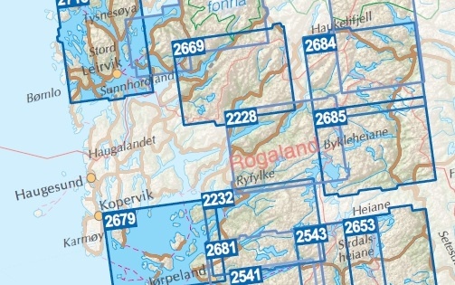 DNT-2228  Suldalsheiene kaart | topografische wandelkaart 1:50.000 7046660022283  Nordeca Turkart Norge 1:50.000  Wandelkaarten Zuid-Noorwegen