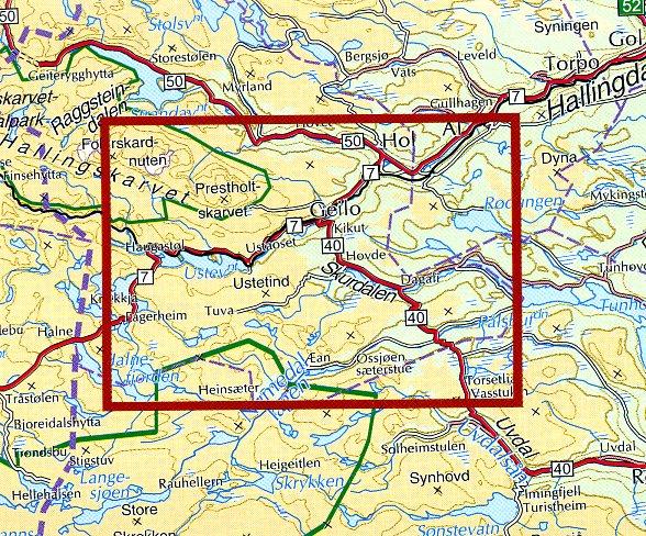DNT-2515  Geilo kaart | topografische wandelkaart 1:50.000 7046660025154  Nordeca Turkart Norge 1:50.000  Wandelkaarten Zuid-Noorwegen