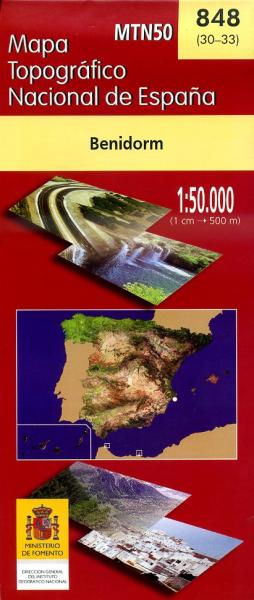 Hoja-848  Benidorm, Altea | topografische wandelkaart 1:50.000 8423434084804  CNIG Spanje 1:50.000  Wandelkaarten Costa Blanca, Costa del Azahar, Castellón