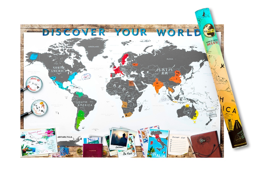 Scrape Map of the World 8717953142221  Scrape Maps   Wandkaarten Wereld als geheel