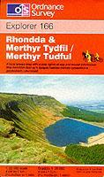 EXP-166  Rhondda, Merthyr Tydfil | wandelkaart 1:25.000 9780319217900  Ordnance Survey Explorer Maps 1:25t.  Wandelkaarten Zuid-Wales, Pembrokeshire, Brecon Beacons