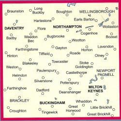 LR-152  Northampton + Milton Keynes | topografische wandelkaart 9780319229095  Ordnance Survey Landranger Maps 1:50.000  Wandelkaarten Midlands, Cotswolds