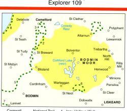 EXP-109  Bodmin Moor | wandelkaart 1:25.000 9780319235324  Ordnance Survey Explorer Maps 1:25t.  Wandelkaarten West Country
