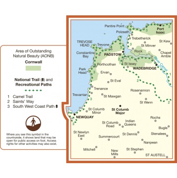 EXP-106  Newquay + Padstow | wandelkaart 1:25.000 9780319240168  Ordnance Survey Explorer Maps 1:25t.  Wandelkaarten West Country