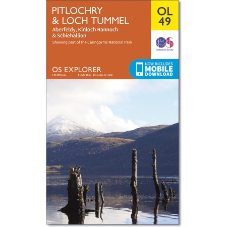 EXP-386  Pitlochry + Loch Tummel | wandelkaart 1:25.000 9780319242889  Ordnance Survey Explorer Maps 1:25t.  Wandelkaarten de Schotse Hooglanden (ten noorden van Glasgow / Edinburgh)