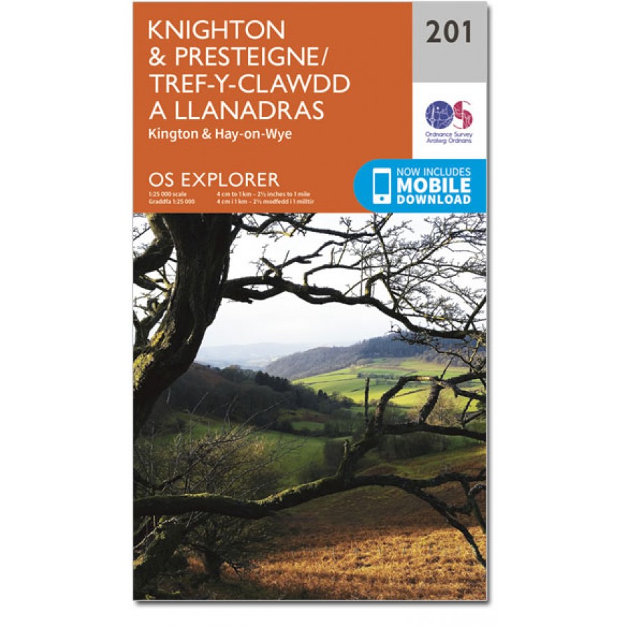 EXP-201 Knighton and Presteigne | wandelkaart 1:25.000 9780319243947  Ordnance Survey Explorer Maps 1:25t.  Wandelkaarten Zuid-Wales, Pembrokeshire, Brecon Beacons