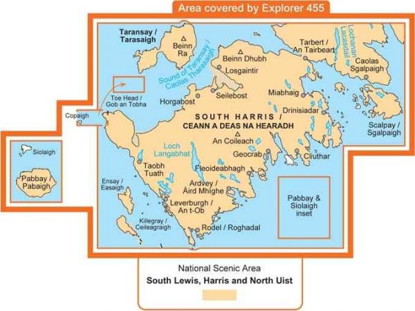 EXP-455  South Harris/ Ceann A Deas Na Hea | wandelkaart 1:25.000 9780319246986  Ordnance Survey Explorer Maps 1:25t.  Wandelkaarten Skye & the Western Isles