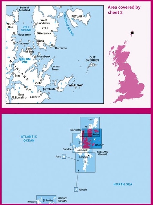 LR-002  Shetland - Whalsay | topografische wandelkaart 9780319261002  Ordnance Survey Landranger Maps 1:50.000  Wandelkaarten Shetland & Orkney