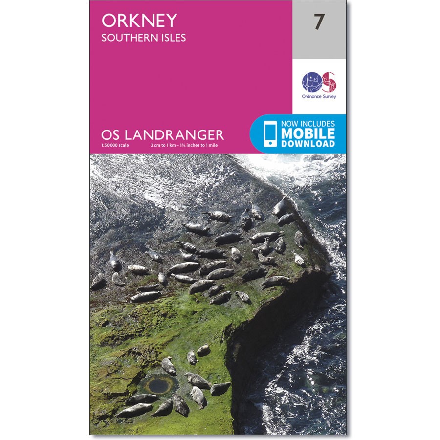LR-007  Orkney - Southern Isles | topografische wandelkaart 9780319261057  Ordnance Survey Landranger Maps 1:50.000  Wandelkaarten Shetland & Orkney