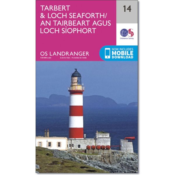 LR-014  Tarbert + Loch Seaforth | topografische wandelkaart 9780319261125  Ordnance Survey Landranger Maps 1:50.000  Wandelkaarten Skye & the Western Isles