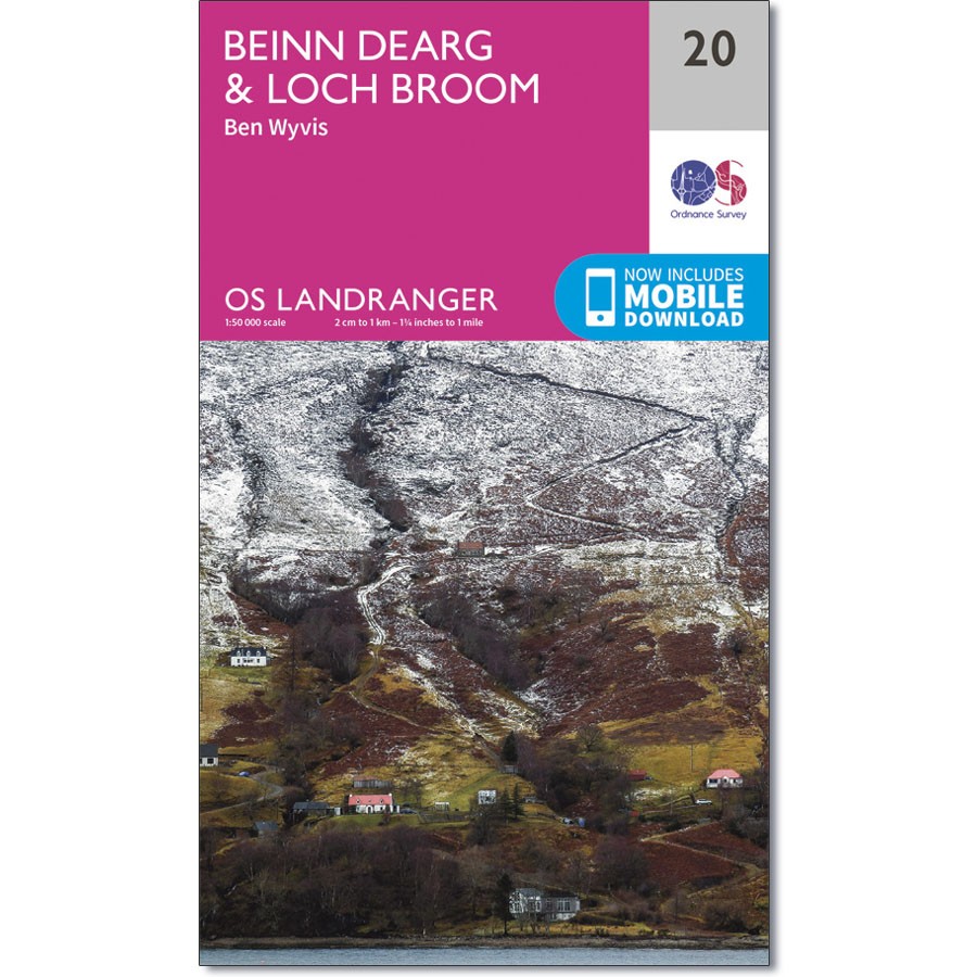 LR-020  Benin Dearg | topografische wandelkaart 9780319261187  Ordnance Survey Landranger Maps 1:50.000  Wandelkaarten de Schotse Hooglanden (ten noorden van Glasgow / Edinburgh)