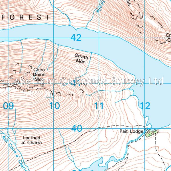 LR-025  Glen Carron + Glen Affric | topografische wandelkaart 9780319261231  Ordnance Survey Landranger Maps 1:50.000  Wandelkaarten de Schotse Hooglanden (ten noorden van Glasgow / Edinburgh)