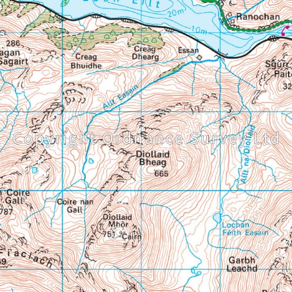 LR-040  Mallaig + Glenfinnan, Loch Shiel | topografische wandelkaart 9780319261385  Ordnance Survey Landranger Maps 1:50.000  Wandelkaarten de Schotse Hooglanden (ten noorden van Glasgow / Edinburgh)