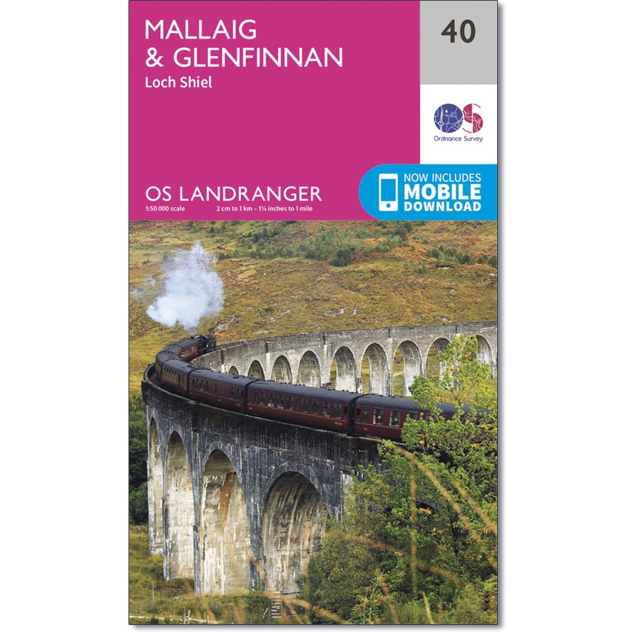 LR-040  Mallaig + Glenfinnan, Loch Shiel | topografische wandelkaart 9780319261385  Ordnance Survey Landranger Maps 1:50.000  Wandelkaarten de Schotse Hooglanden (ten noorden van Glasgow / Edinburgh)