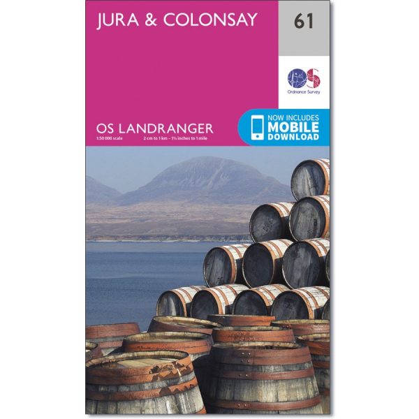 LR-061  Jura + Colonsay | topografische wandelkaart 9780319261590  Ordnance Survey Landranger Maps 1:50.000  Wandelkaarten Skye & the Western Isles