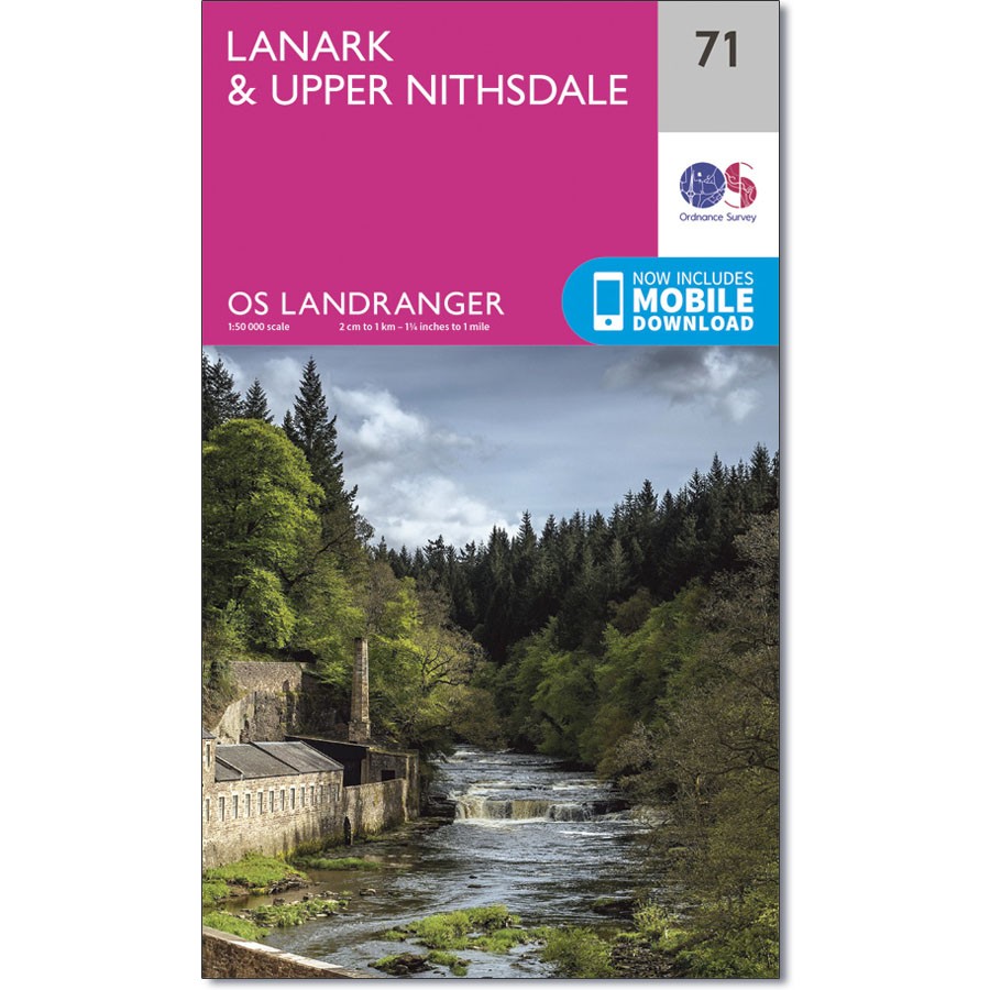 LR-071  Lanark + Upper Nithsdale | topografische wandelkaart 9780319261699  Ordnance Survey Landranger Maps 1:50.000  Wandelkaarten Zuid-Schotland