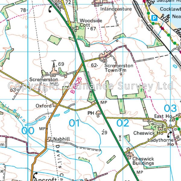 LR-075  Berwick upon Tweed | topografische wandelkaart 9780319261736  Ordnance Survey Landranger Maps 1:50.000  Wandelkaarten Noordoost-Engeland