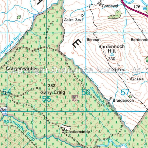 LR-077  Dalmellington to New Galloway | topografische wandelkaart 9780319261750  Ordnance Survey Landranger Maps 1:50.000  Wandelkaarten Zuid-Schotland