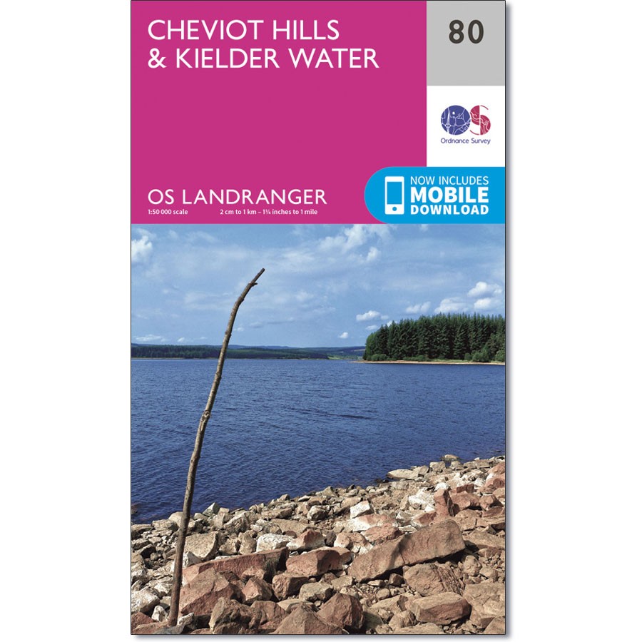 LR-080  Cheviot Hills + Kielder Forest | topografische wandelkaart 9780319261781  Ordnance Survey Landranger Maps 1:50.000  Wandelkaarten Noordoost-Engeland