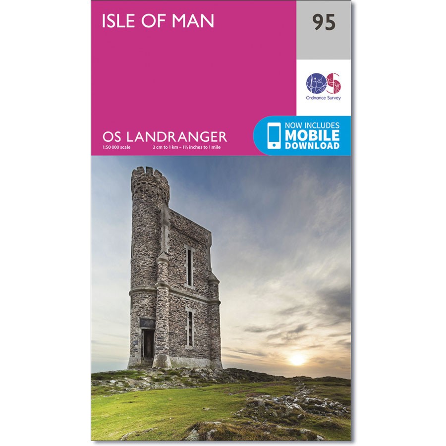 LR-095  Isle of Man | topografische wandelkaart 9780319261934  Ordnance Survey Landranger Maps 1:50.000  Wandelkaarten Noordwest-Engeland