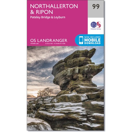 LR-099  Northallerton, Ripon, Pateley | topografische wandelkaart 9780319261972  Ordnance Survey Landranger Maps 1:50.000  Wandelkaarten Noordoost-Engeland