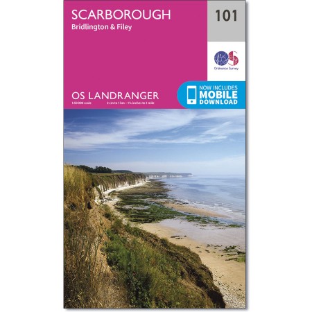 LR-101  Scarborough + Bridlington + Filey | topografische wandelkaart 9780319261996  Ordnance Survey Landranger Maps 1:50.000  Wandelkaarten Noordoost-Engeland