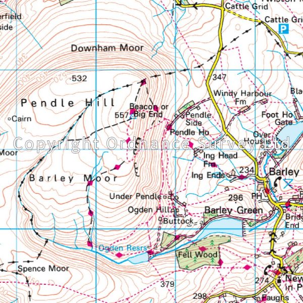 LR-103  Blackburn, Burnley | topografische wandelkaart 9780319262016  Ordnance Survey Landranger Maps 1:50.000  Wandelkaarten Noordwest-Engeland