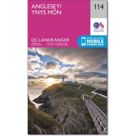 LR-114  Anglesey | topografische wandelkaart 9780319262122  Ordnance Survey Landranger Maps 1:50.000  Wandelkaarten Noord-Wales, Anglesey, Snowdonia