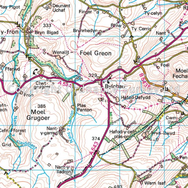 LR-116  Denbigh + Colwyn Bay | topografische wandelkaart 9780319262146  Ordnance Survey Landranger Maps 1:50.000  Wandelkaarten Noord-Wales, Anglesey, Snowdonia
