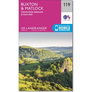 LR-119 Buxton + Matlock | topografische wandelkaart 9780319262177  Ordnance Survey Landranger Maps 1:50.000  Wandelkaarten Birmingham, Cotswolds, Oxford