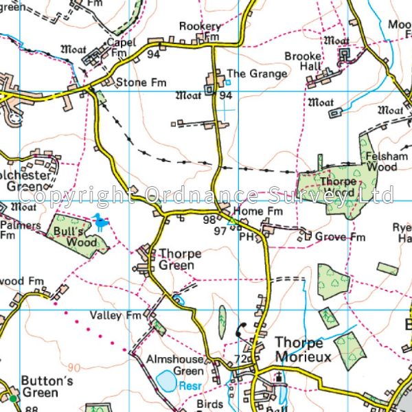 LR-155  Bury St.Edmunds + Sudbury | topografische wandelkaart 9780319262535  Ordnance Survey Landranger Maps 1:50.000  Wandelkaarten Oost-Engeland