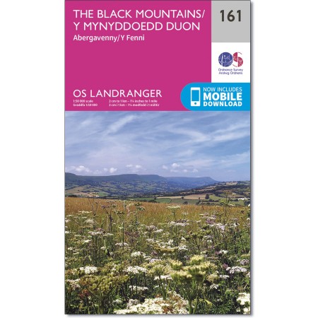 LR-161 The Black Mountains | topografische wandelkaart 9780319262597  Ordnance Survey Landranger Maps 1:50.000  Wandelkaarten Zuid-Wales, Pembrokeshire, Brecon Beacons