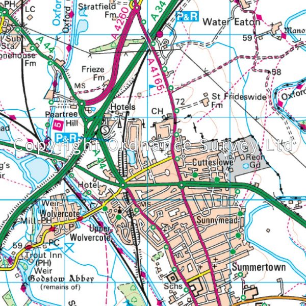 LR-164  Oxford | topografische wandelkaart 9780319262627  Ordnance Survey Landranger Maps 1:50.000  Wandelkaarten Birmingham, Cotswolds, Oxford