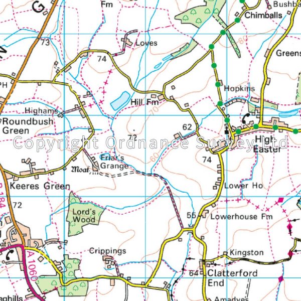 LR-167  Chelmsford | topografische wandelkaart 9780319262658  Ordnance Survey Landranger Maps 1:50.000  Wandelkaarten Oost-Engeland