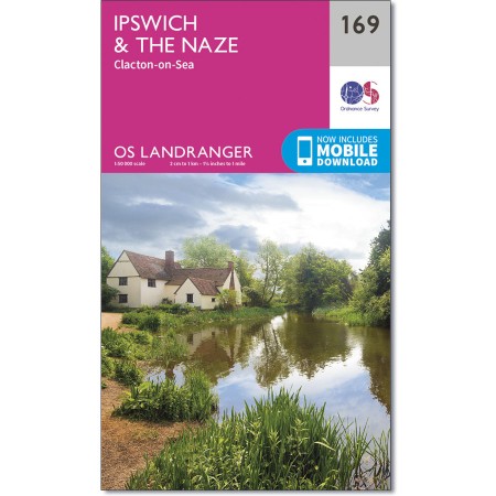 LR-169  Ipswich + The Naze | topografische wandelkaart 9780319262672  Ordnance Survey Landranger Maps 1:50.000  Wandelkaarten Oost-Engeland