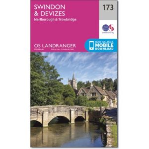 LR-173  Swindon, Devizes | topografische wandelkaart 9780319262719  Ordnance Survey Landranger Maps 1:50.000  Wandelkaarten Birmingham, Cotswolds, Oxford